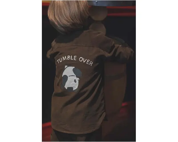 That's mine camasa de bumbac pentru copii Frode shirt culoarea maro, 117161