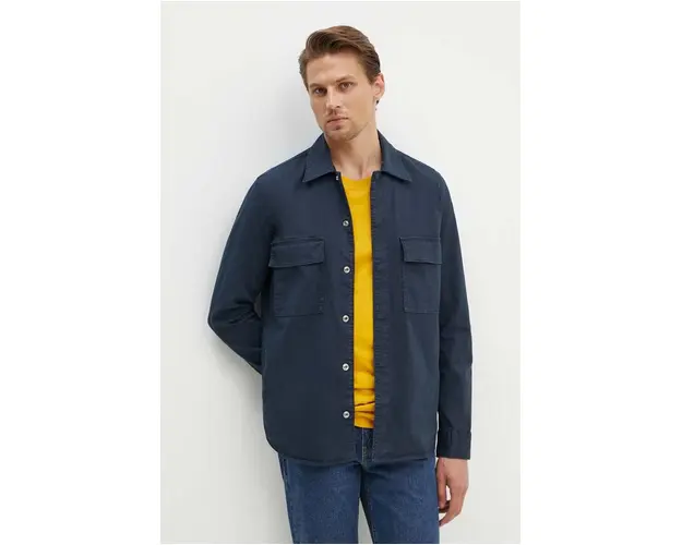 Marc O'Polo camasa barbati, culoarea albastru marin, cu guler clasic, regular, 426010874104