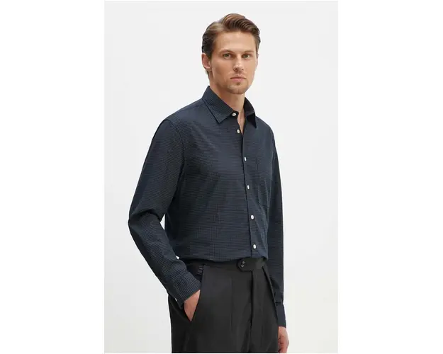 Marc O'Polo camasa din bumbac barbati, culoarea albastru marin, cu guler clasic, regular, 426735442090