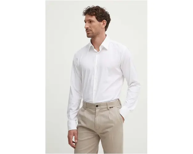 BOSS camasa barbati, culoarea alb, cu guler clasic, slim, 50503356