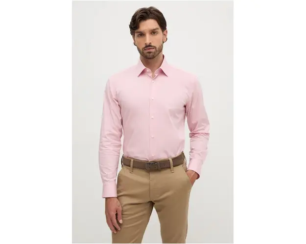 BOSS camasa barbati, culoarea roz, cu guler clasic, slim, 50519859