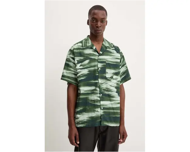 MSGM camasa din bumbac barbati, culoarea verde, regular, 3740ME12.247550