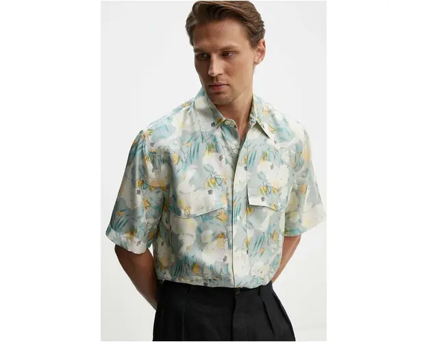 Sunflower camasa de matase cu guler clasic, relaxed, 4138