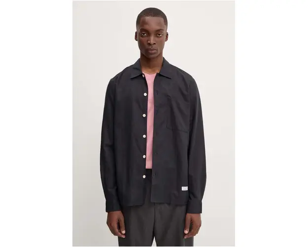 Marc O'Polo camasa de in DENIM culoarea negru, cu guler clasic, regular, 5000000297