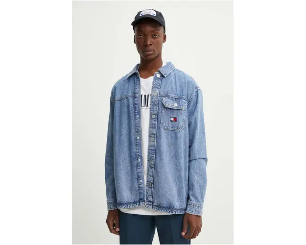 Tommy Jeans camasa barbati, cu guler clasic, relaxed, DM0DM19527
