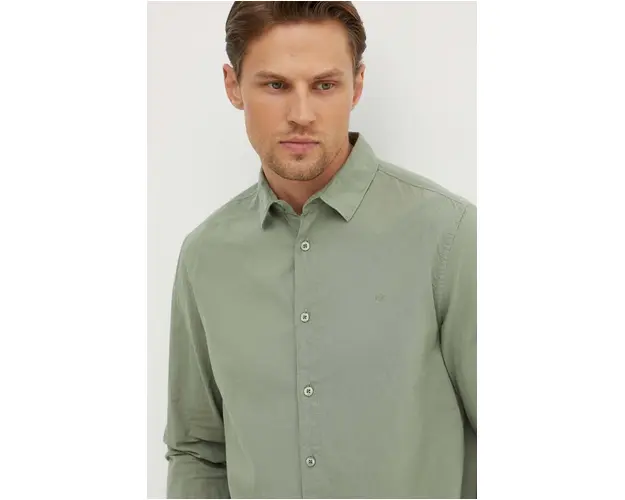 Pepe Jeans camasa din bumbac MARCEL barbati, culoarea verde, cu guler clasic, regular, PM308566