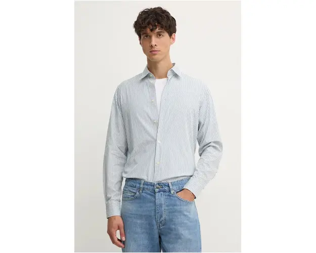 United Colors of Benetton camasa din bumbac barbati, culoarea alb, cu guler clasic, regular, 53ZDUQ04A