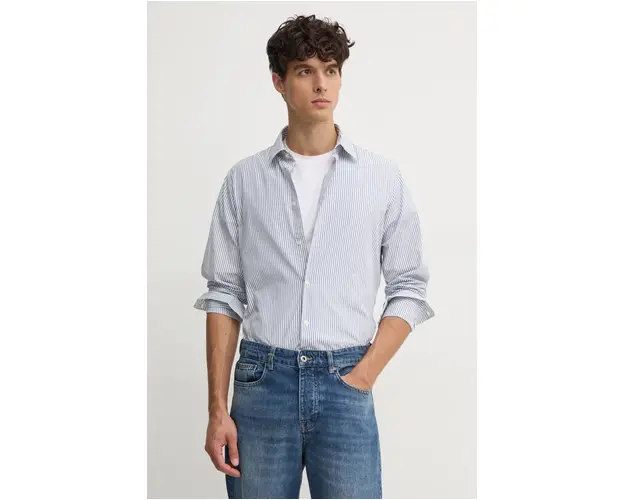 United Colors of Benetton camasa din bumbac barbati, culoarea alb, cu guler clasic, regular, 53ZDUQ04A