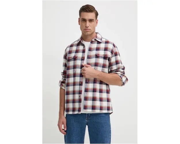 United Colors of Benetton camasa din bumbac barbati, culoarea alb, cu guler clasic, regular, 5H0EUQ04J