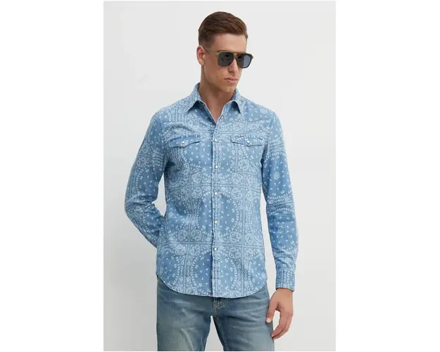 United Colors of Benetton camasa din bumbac barbati, cu guler clasic, regular, 5YLWUQ04P