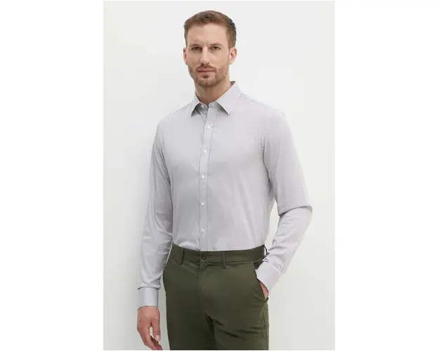 Michael Kors camasa barbati, culoarea gri, cu guler clasic, slim, CT44072B7Q