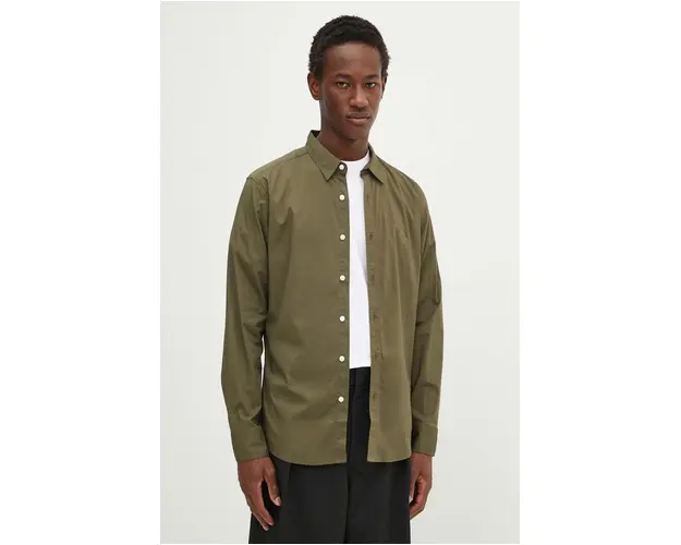 Levi's camasa barbati, culoarea verde, cu guler clasic, slim, 86625