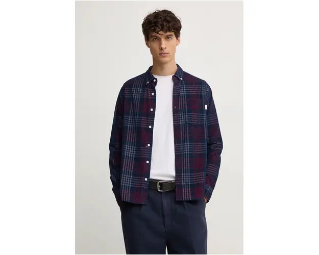 Pepe Jeans camasa din bumbac MARCUS barbati, culoarea albastru marin, cu guler button-down, regular, PM308726