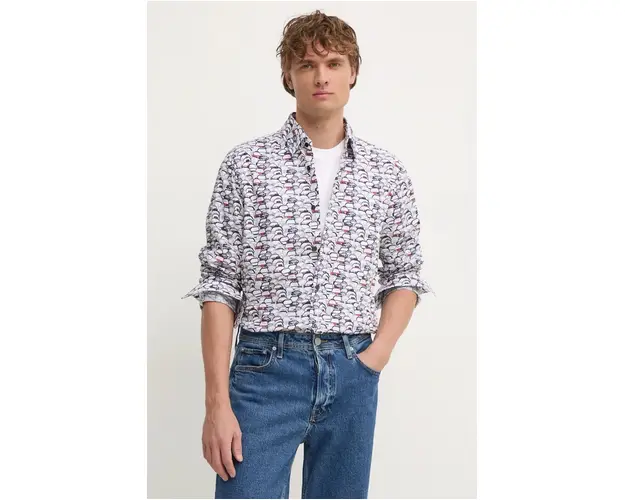 Joop! camasa din bumbac barbati, culoarea rosu, cu guler clasic, regular, 30043533