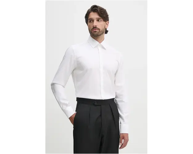 BOSS camasa barbati, culoarea alb, cu guler clasic, regular, 50527231