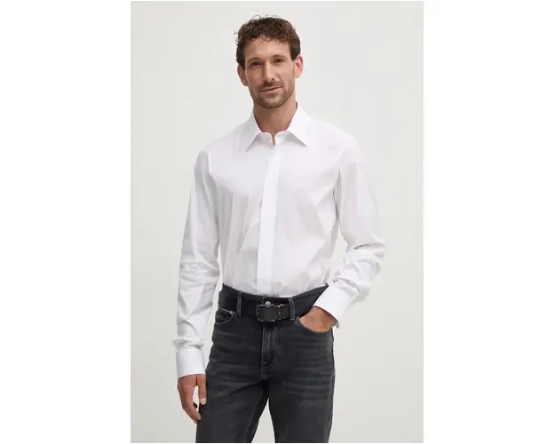 BOSS camasa barbati, culoarea alb, cu guler clasic, regular, 50527631