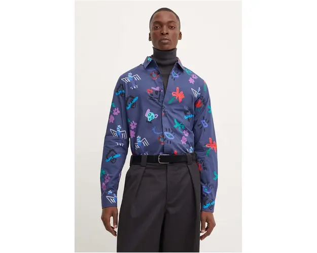 Desigual camasa din bumbac NUEVAJERSEY barbati, cu guler clasic, regular, 24WMCW28