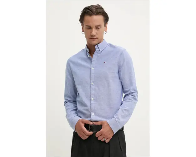 Tommy Jeans camasa barbati, cu guler button-down, slim, DM0DM09594