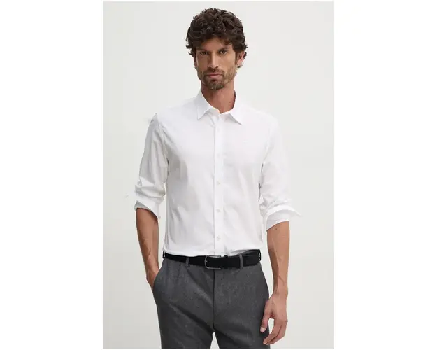 North Sails camasa barbati, culoarea alb, cu guler italian, regular, 664306