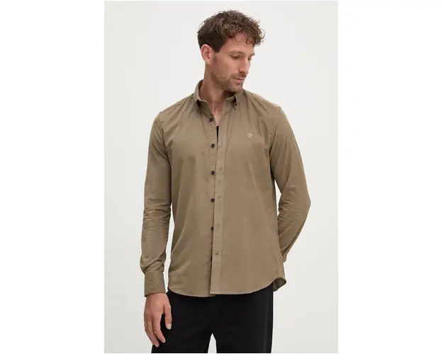 North Sails camasa din velur culoarea verde, cu guler button-down, regular, 664358