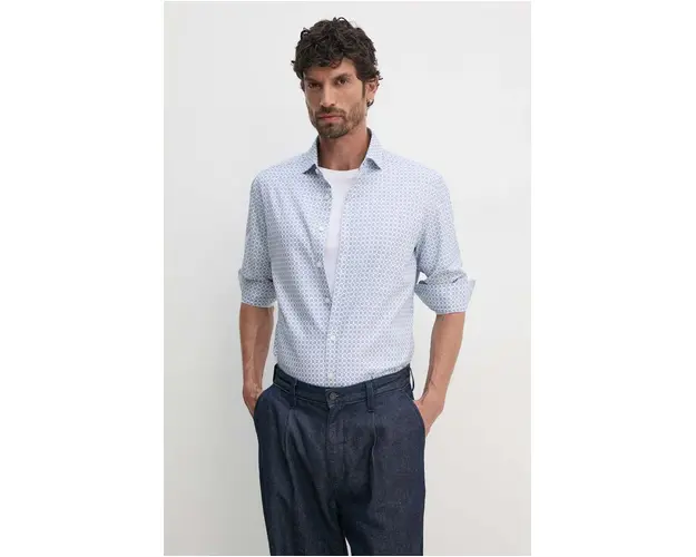 Hackett London camasa din bumbac barbati, cu guler italian, regular, HM3010115