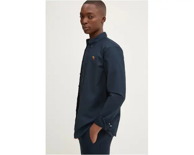 Abercrombie & Fitch camasa barbati, culoarea albastru marin, cu guler button-down, regular, KI125-4285