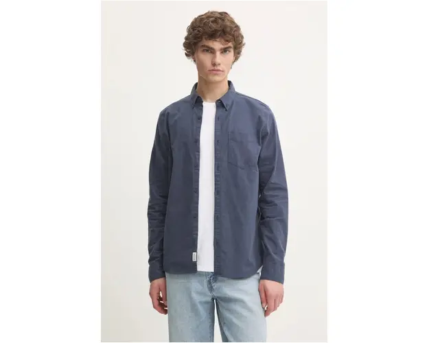 Hollister Co. camasa barbati, culoarea albastru marin, cu guler button-down, regular, KI325-4056