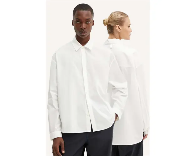 Sunnei camasa din bumbac culoarea alb, cu guler clasic, relaxed, RTWXSHR010