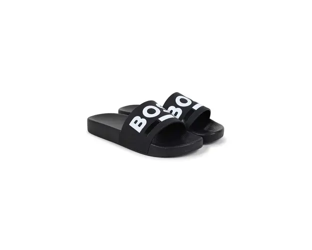 BOSS slapi copii Aqua Slides culoarea negru, J51320