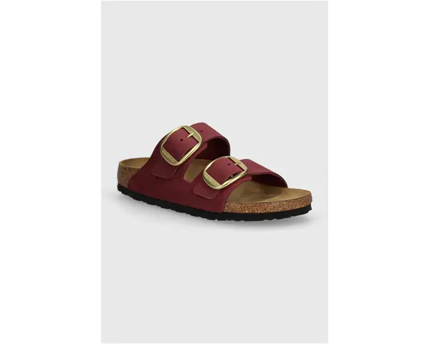 Birkenstock papuci din nubuc Arizona Big Buckle culoarea roz, 1027989