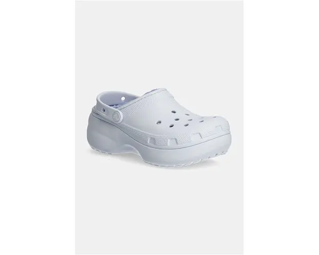 Crocs papuci Classic Platform Lined Clog W femei, culoarea violet, cu platforma, 207938