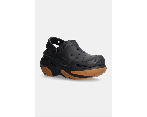 Crocs papuci Bubble Crush Clog femei, culoarea negru, cu platforma, 210061