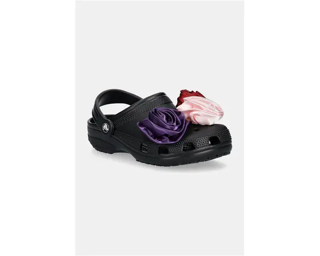 Crocs papuci Classic Rossete Clog femei, culoarea negru, 210388