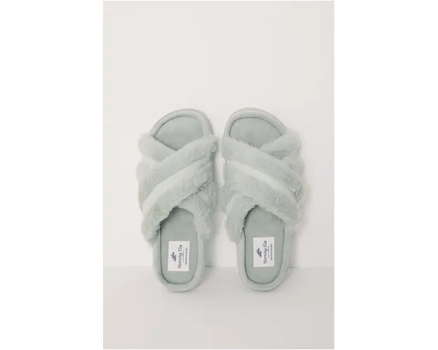 women'secret papuci de casa MIX AND MATCH CEREMONY culoarea verde, 4998025