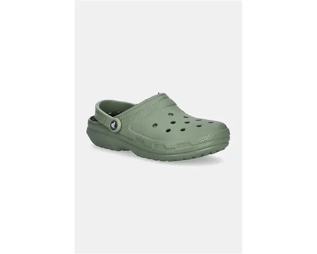Crocs papuci Classic Lined Clog barbati, culoarea verde, 203591