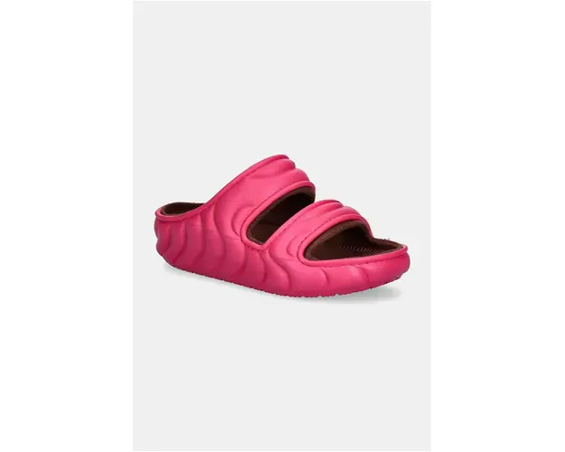 Crocs papuci Classic Cozzy Overpuff Sandal culoarea roz, 210074