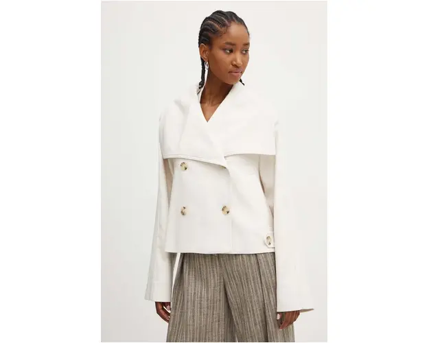 BOSS geaca femei, culoarea bej, de tranzitie, 50521829