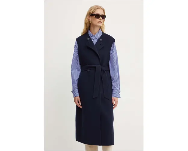 Weekend Max Mara vesta de lana culoarea albastru marin, de tranzitie, 2425276011600