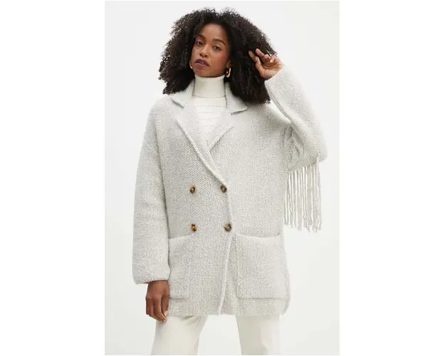 Marella cardigan din amestec de lana culoarea bej, calduros, 2423906025200