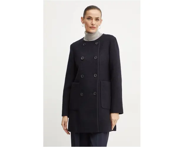MICHAEL Michael Kors palton din lana culoarea negru, de tranzitie, cu doua randuri de nasturi, 77B6754M12