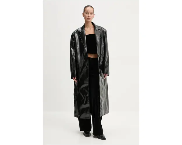 MSGM palton femei, culoarea negru, de tranzitie, 3742MDC07.247800