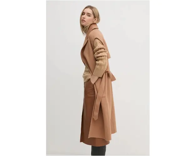 La Petite Française vesta de lana PFMODESTE culoarea bej, de tranzitie, PFMODESTE