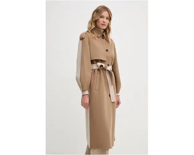 MACKAGE palton de lana culoarea bej, de tranzitie, CEYLA