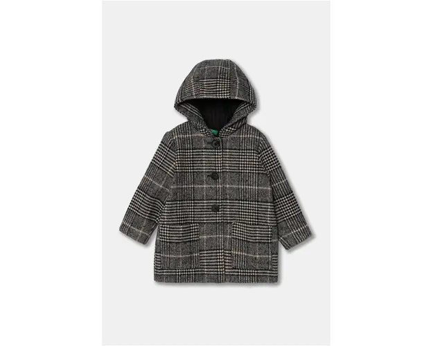 United Colors of Benetton palton din amestec de lana pentru copii culoarea negru, 2SNQGN032