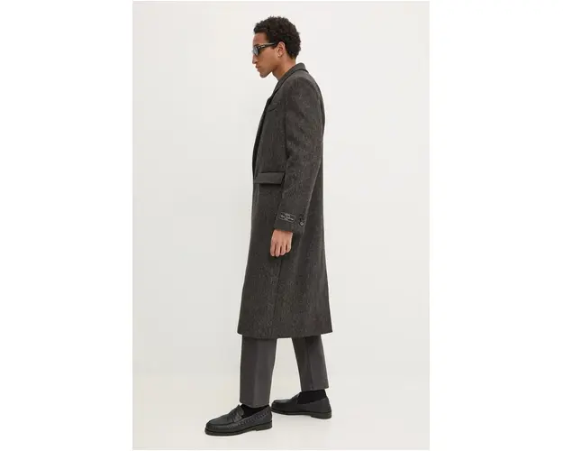 MSGM palton de lana culoarea negru, de tranzitie, 3740MC01.247508