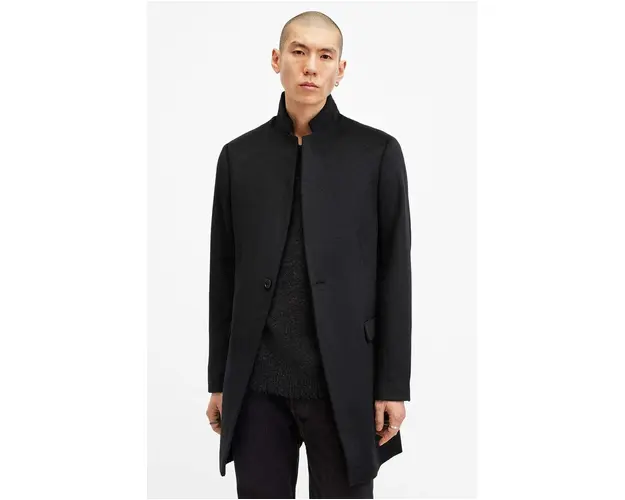 AllSaints palton din lana HARGROVE COAT culoarea negru, de tranzitie, M038OB
