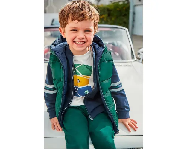 Mayoral vesta cu doua fete pentru copii culoarea verde, 4347
