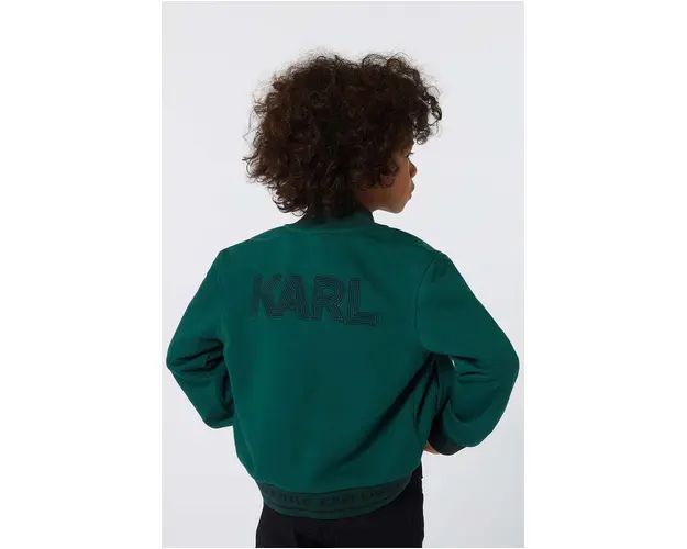 Karl Lagerfeld geaca bomber pentru copii culoarea verde, Z30259