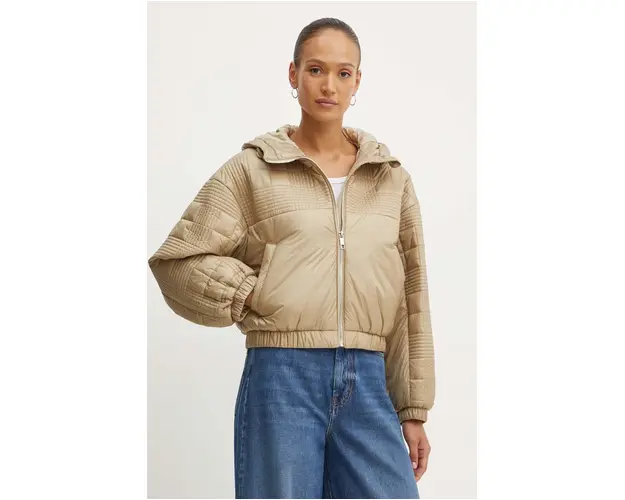 BOSS geaca femei, culoarea bej, de iarna, oversize, 50518851