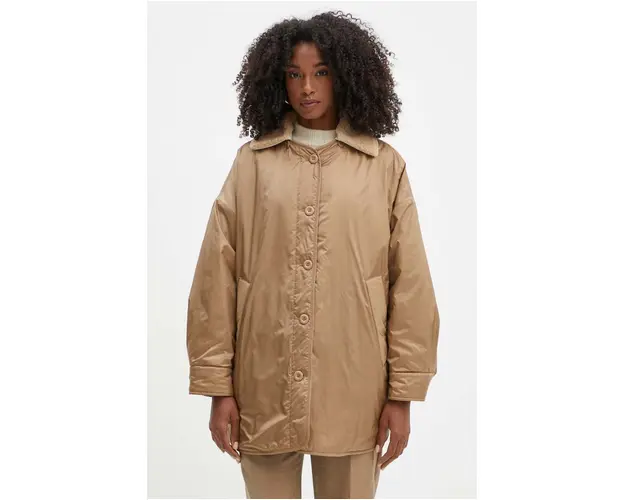 Weekend Max Mara geaca cu doua fete femei, culoarea bej, de tranzitie, oversize, 2425486011600